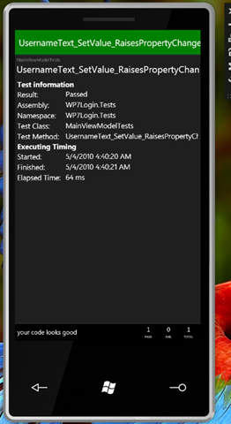 WP7LoginFirstTestSuccessDetails