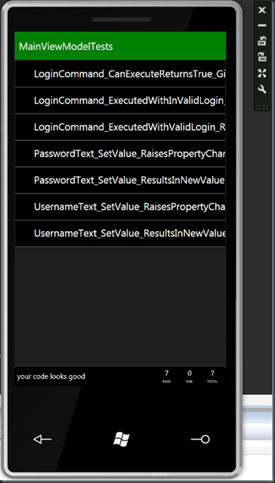 WP7LoginGreenTests