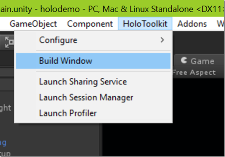 build window menu