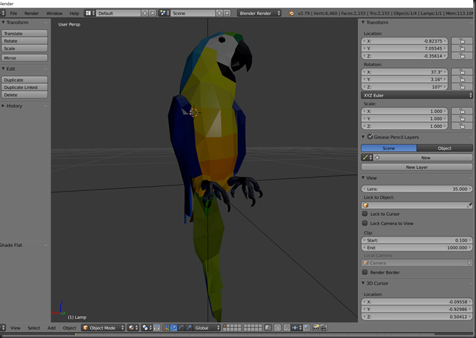 parrotinblender